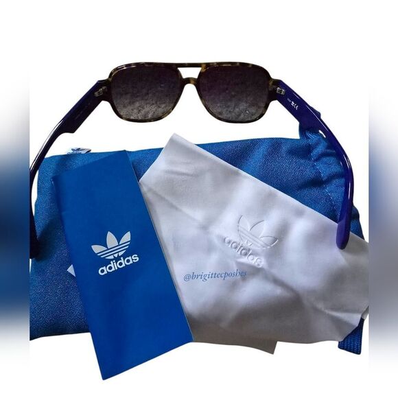 ADIDAS Original Men's Aviator Havana Blue Sunglasses - Picture 8 of 12